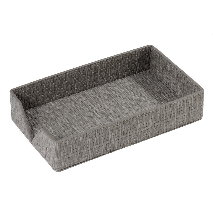 Wicker Vinyl Bathroom Accessories (Gray)