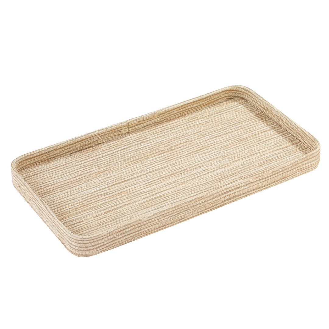 Bodrum Grasscloth Vinyl Bathroom Accessories (Latte)