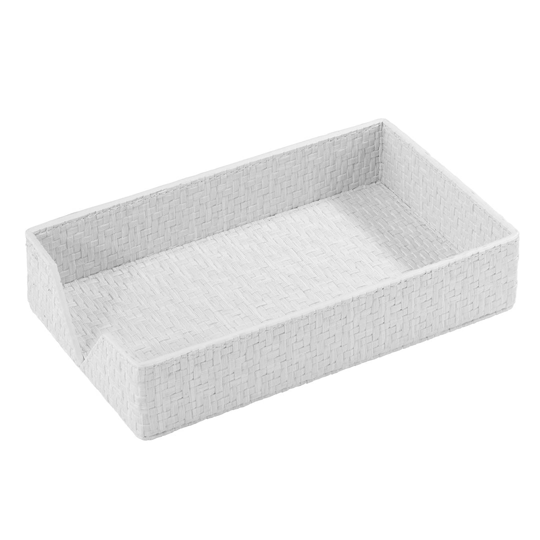 Wicker Vinyl Bathroom Accessories (White)