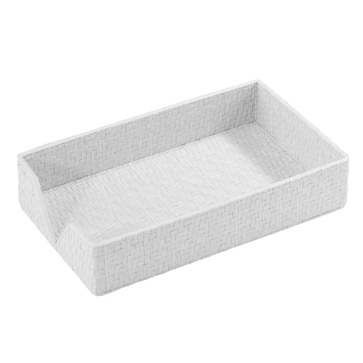 Wicker Vinyl Bathroom Accessories (White)