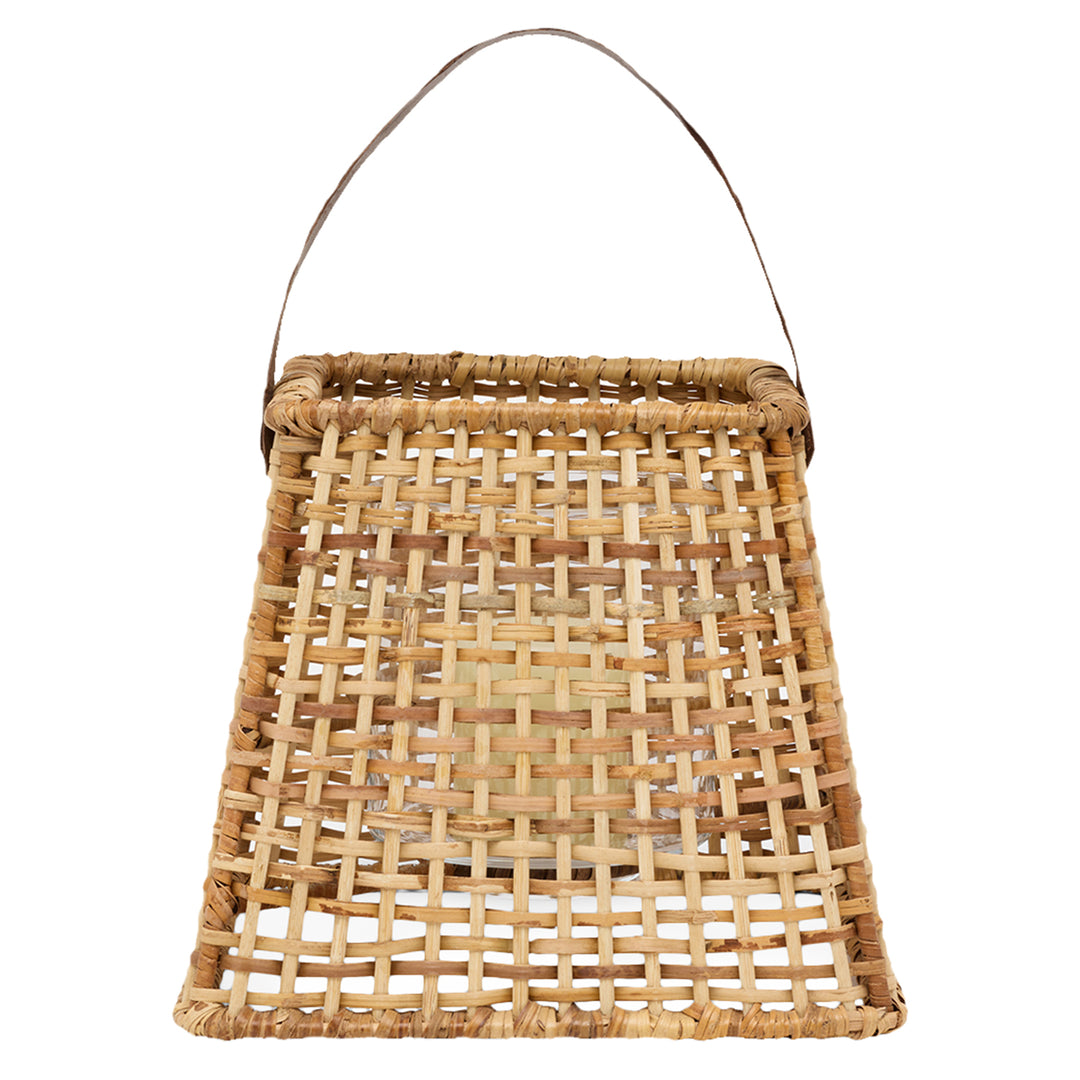 Trent Natural Rattan/Bamboo Small Hurricane Candle Holder Set/2