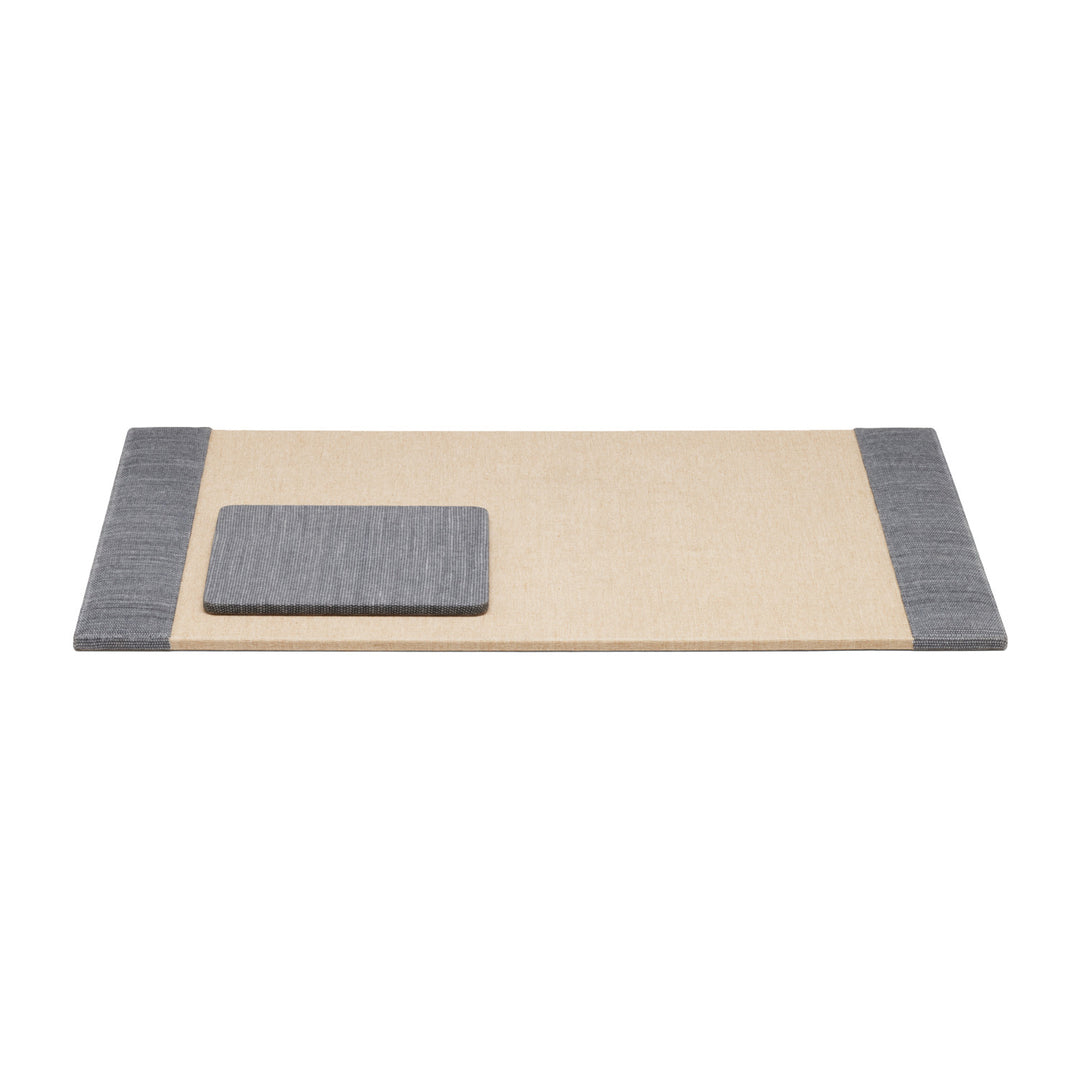 Galway Cotton Jute Desk Blotter Set (Slate Blue)