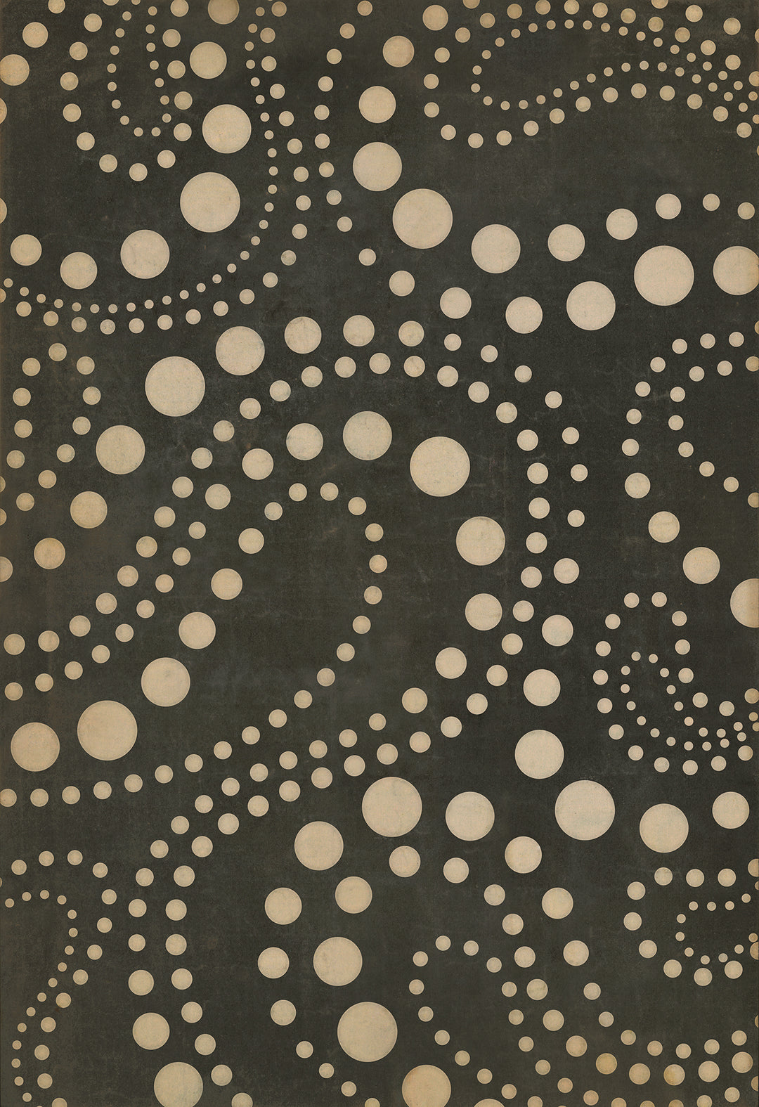 Vintage Vinyl Floorcloth Rug (Classic Pattern 12 Black Hole)
