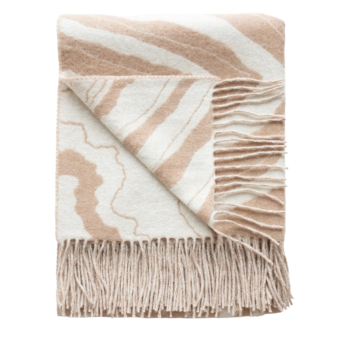 Marble Baby Alpaca Throw (Sandy Beige & Ivory)