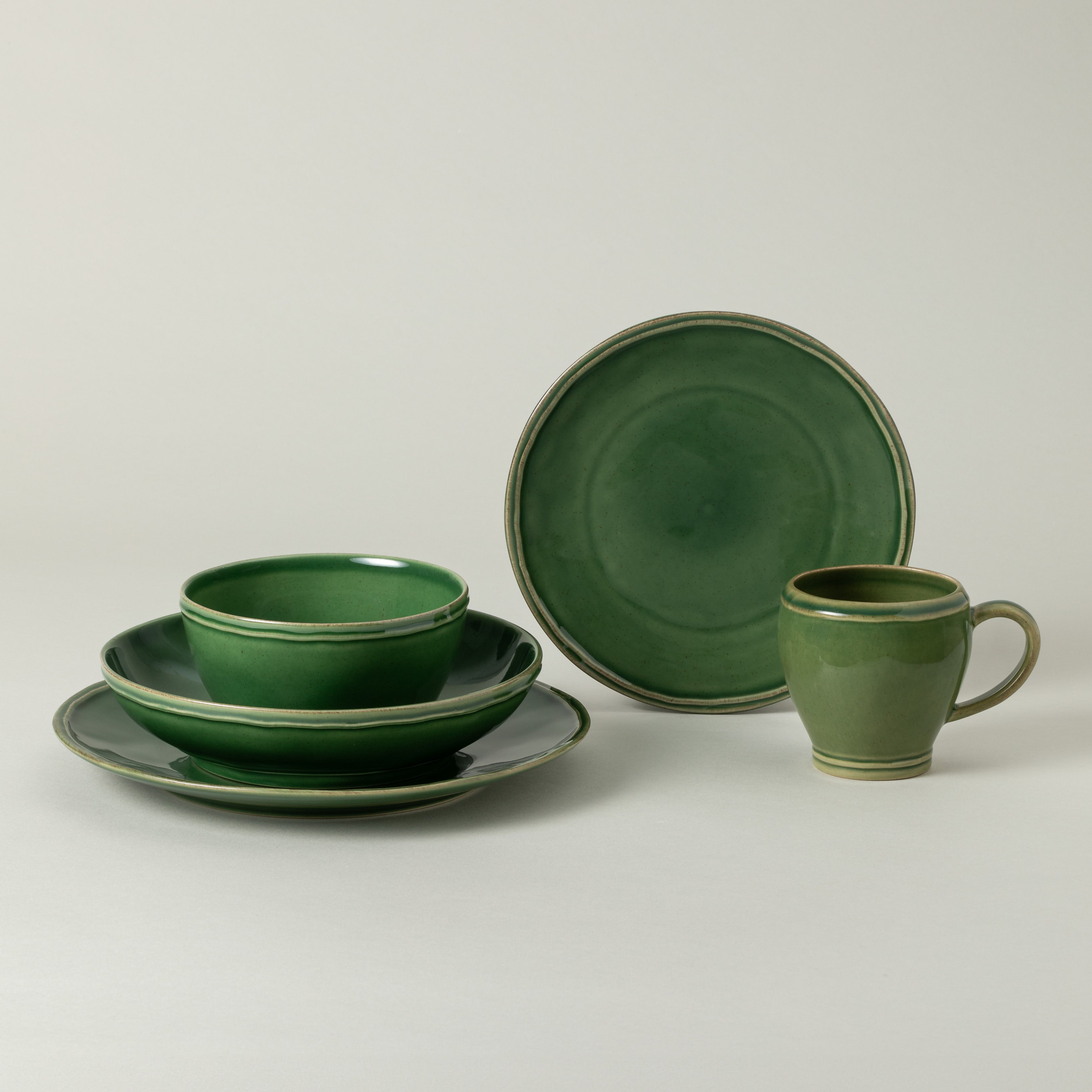 Casafina Ceramic Stoneware 13" Pasta Serving Bowl - Fontana Collection In Forest Green