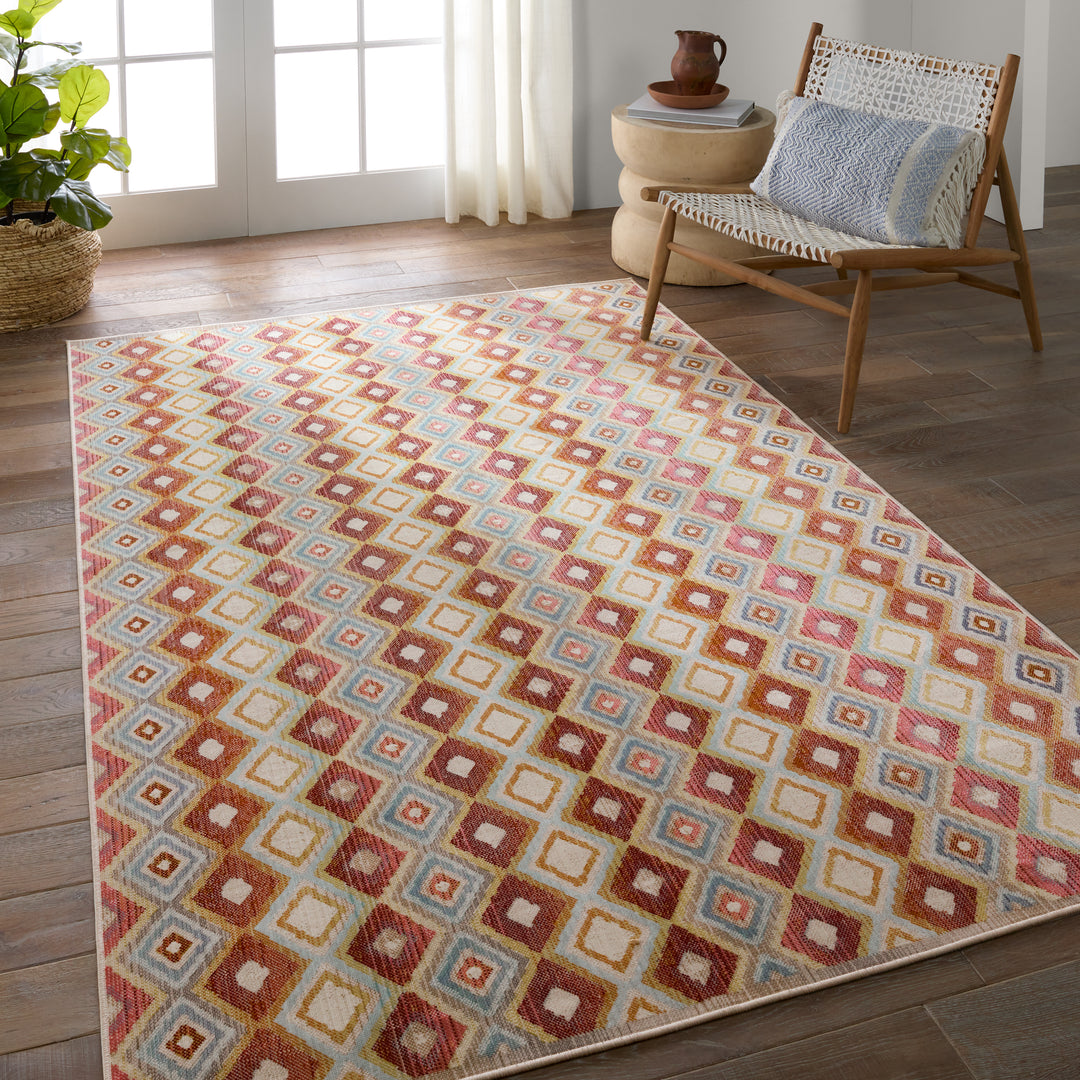 Vibe by Jaipur Living Manor Indoor/Outdoor Trellis Multicolor/ Blue Area Rug (BEQUEST - BEQ04)