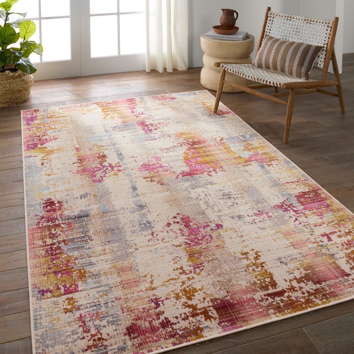 Vibe by Jaipur Living Vidame Indoor/Outdoor Abstract Multicolor/ Fuchsia Area Rug (BEQUEST - BEQ05)