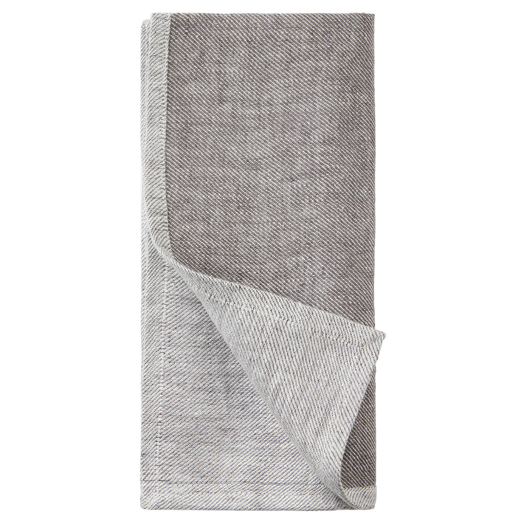 Gianna Gray/White Linen Napkin Set/4