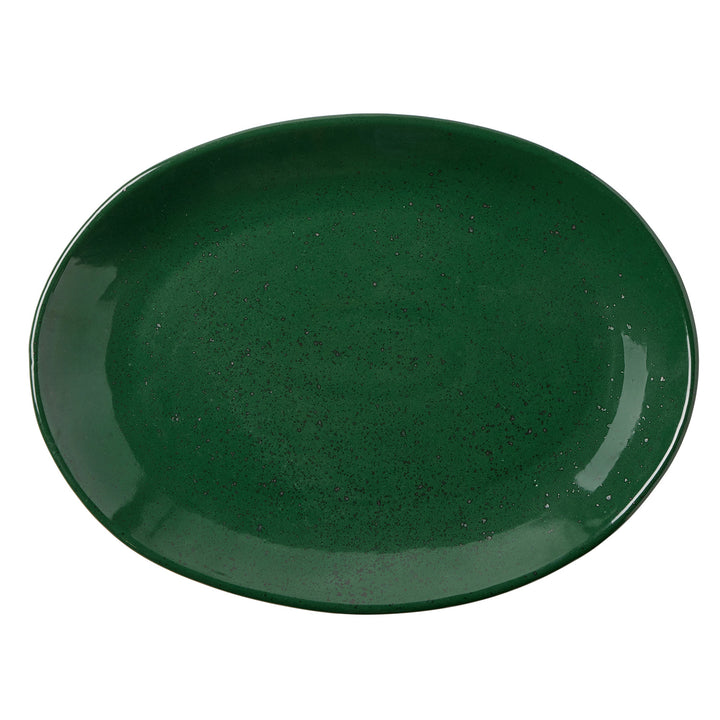 Marcus Dark Green Salt Glaze Oval Large Serving Platter Set/2