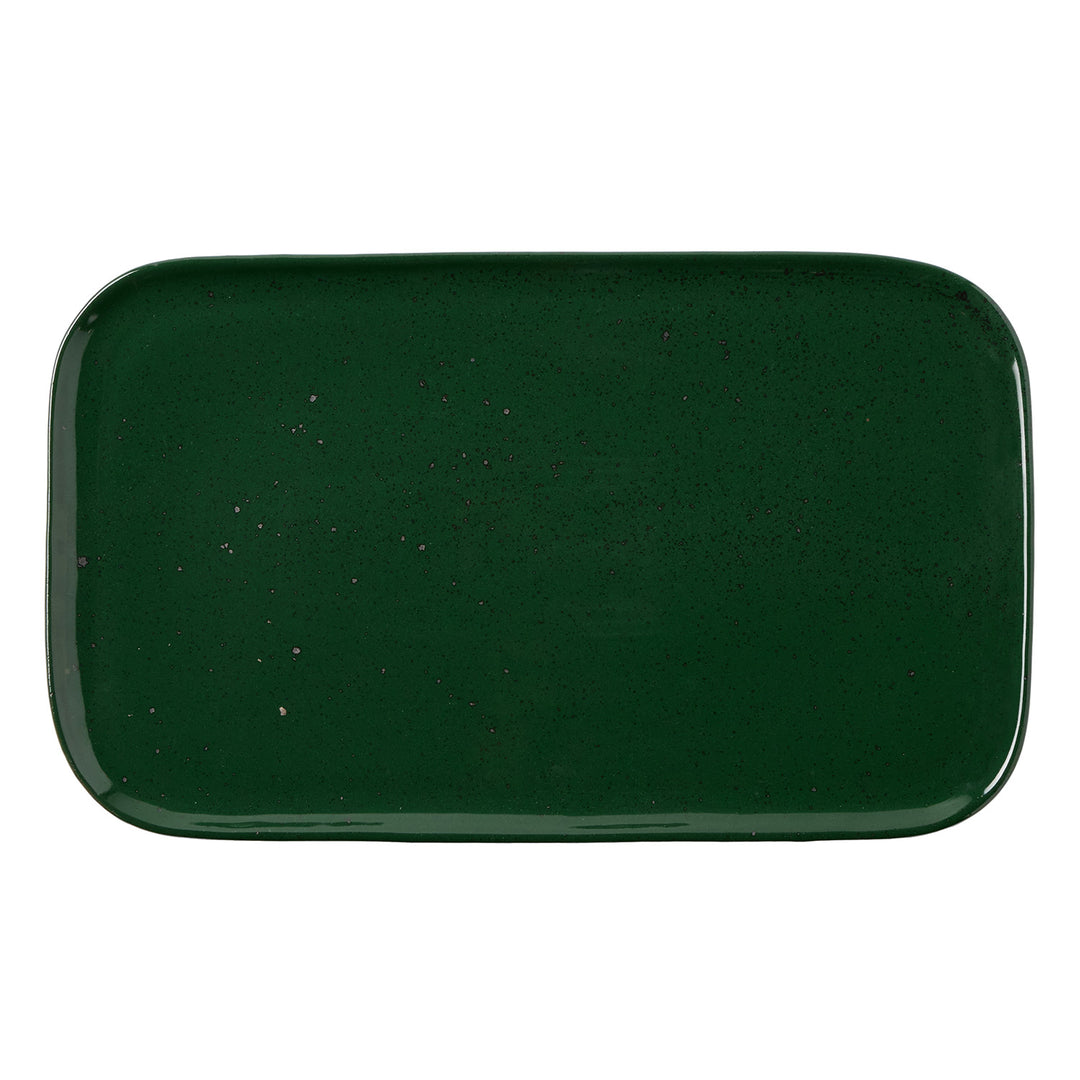 Marcus Dark Green Salt Glaze Rectangular Serving Platter Set/2