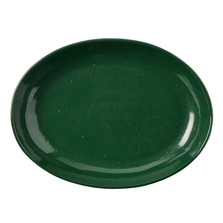 Marcus Dark Green Salt Glaze Oval Small Serving Platter Set/2