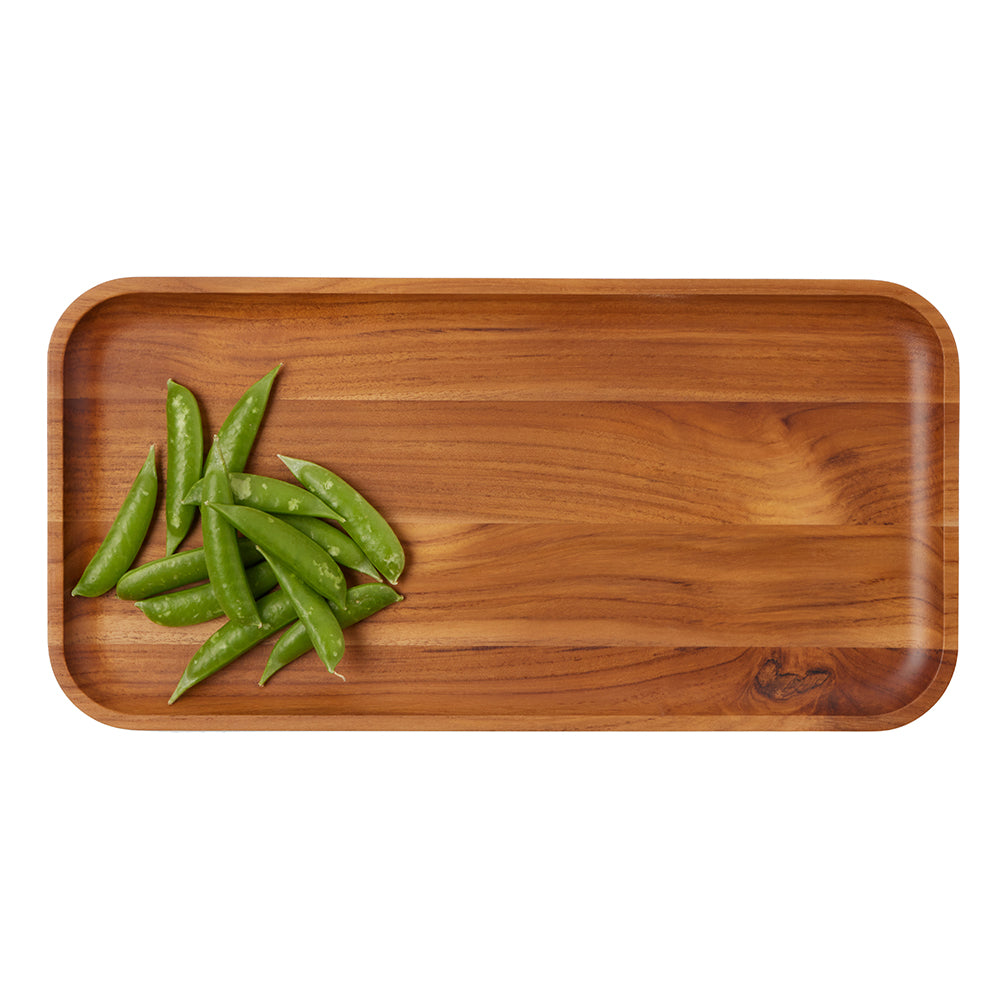 Nathan Small Natural Teak Serving Tray 16"L x 8"W