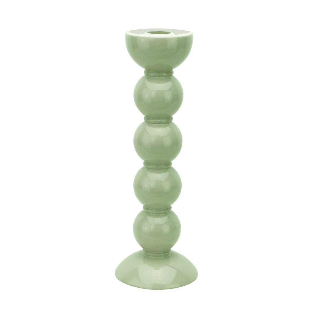 Addison Ross Lacquer Bobbin Candlestick 9.5" (Sage)