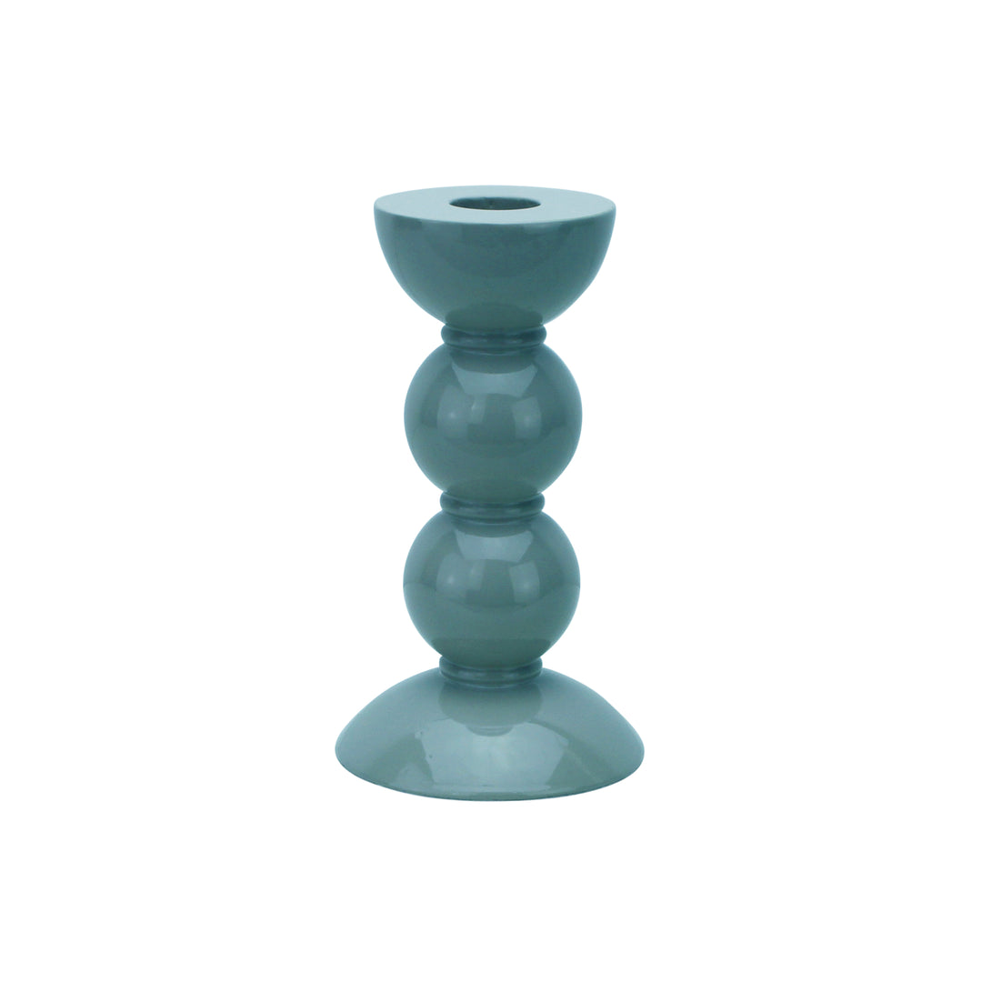 Addison Ross Lacquer Bobbin Candlestick 5.5" (Chambray)