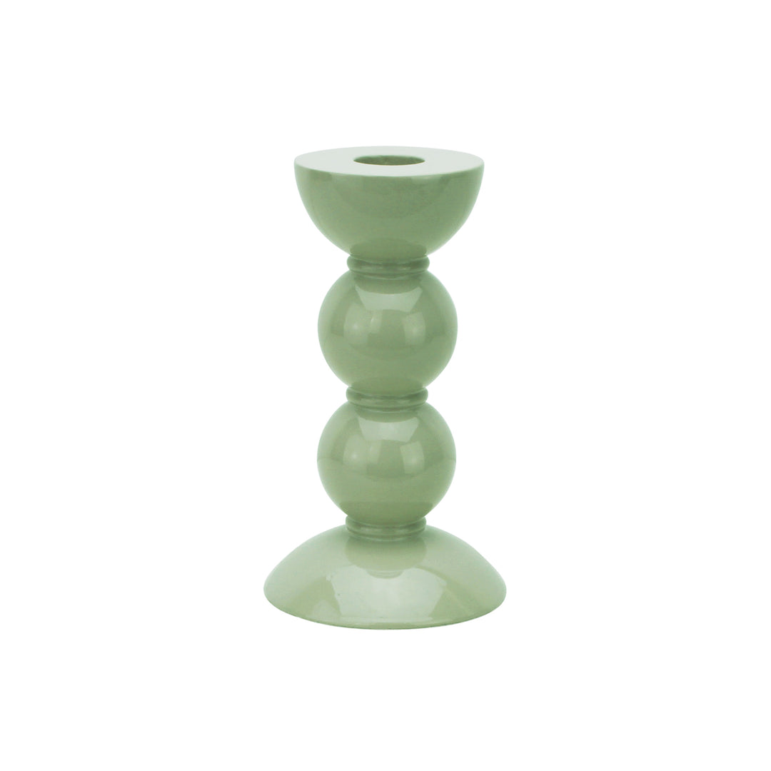 Addison Ross Lacquer Bobbin Candlestick 5.5" (Sage)