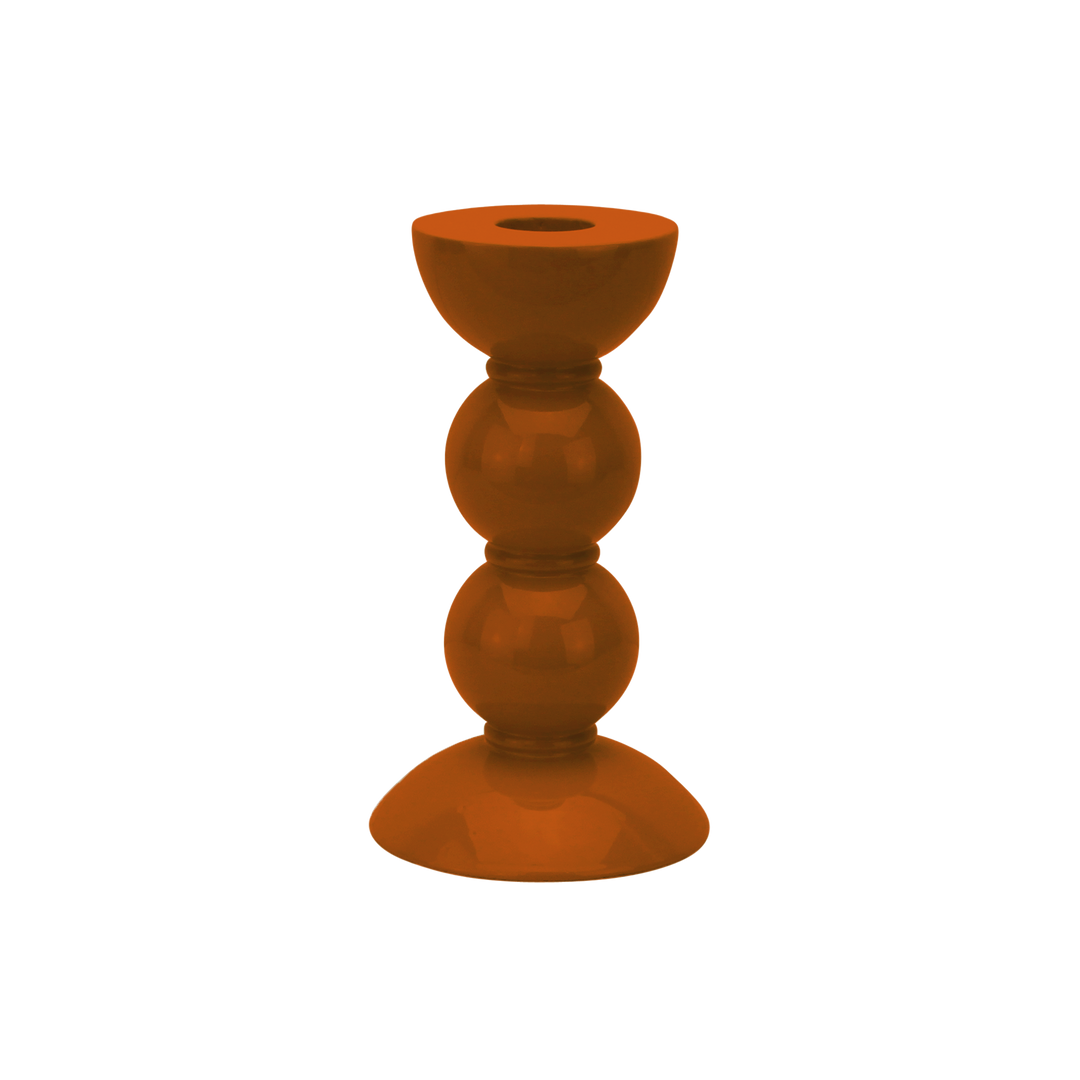 Addison Ross Lacquer Bobbin Candlestick 5.5" (Orange)