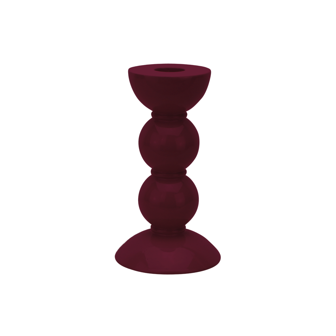 Addison Ross Lacquer Bobbin Candlestick 5.5" (Cherry)