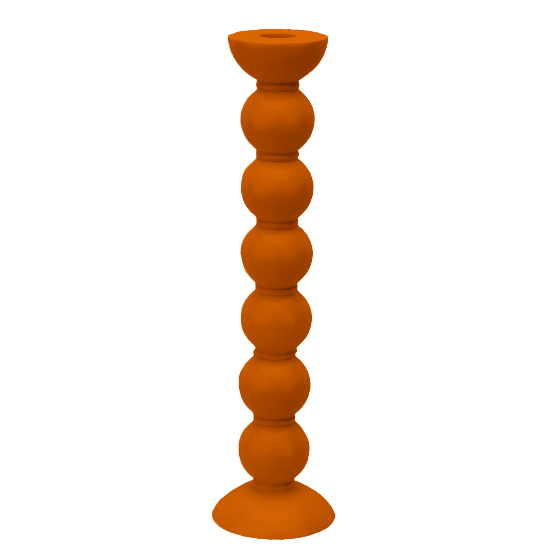 Addison Ross Lacquer Extra Tall Bobbin Candlestick 12.5" (Orange)