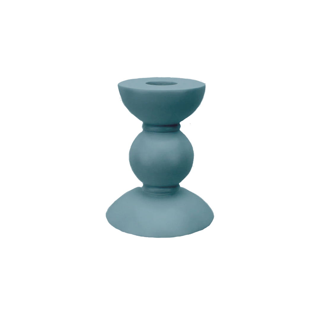 Addison Ross Lacquer Small Bobbin Candlestick 4" (Chambray Blue)