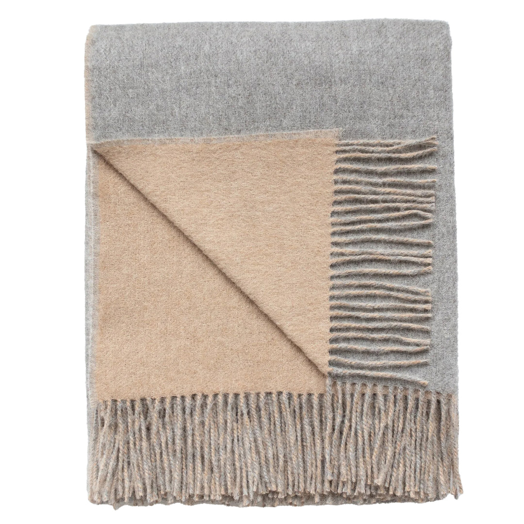 Camden Baby Alpaca Throw (Silver Gray & Oatmeal)