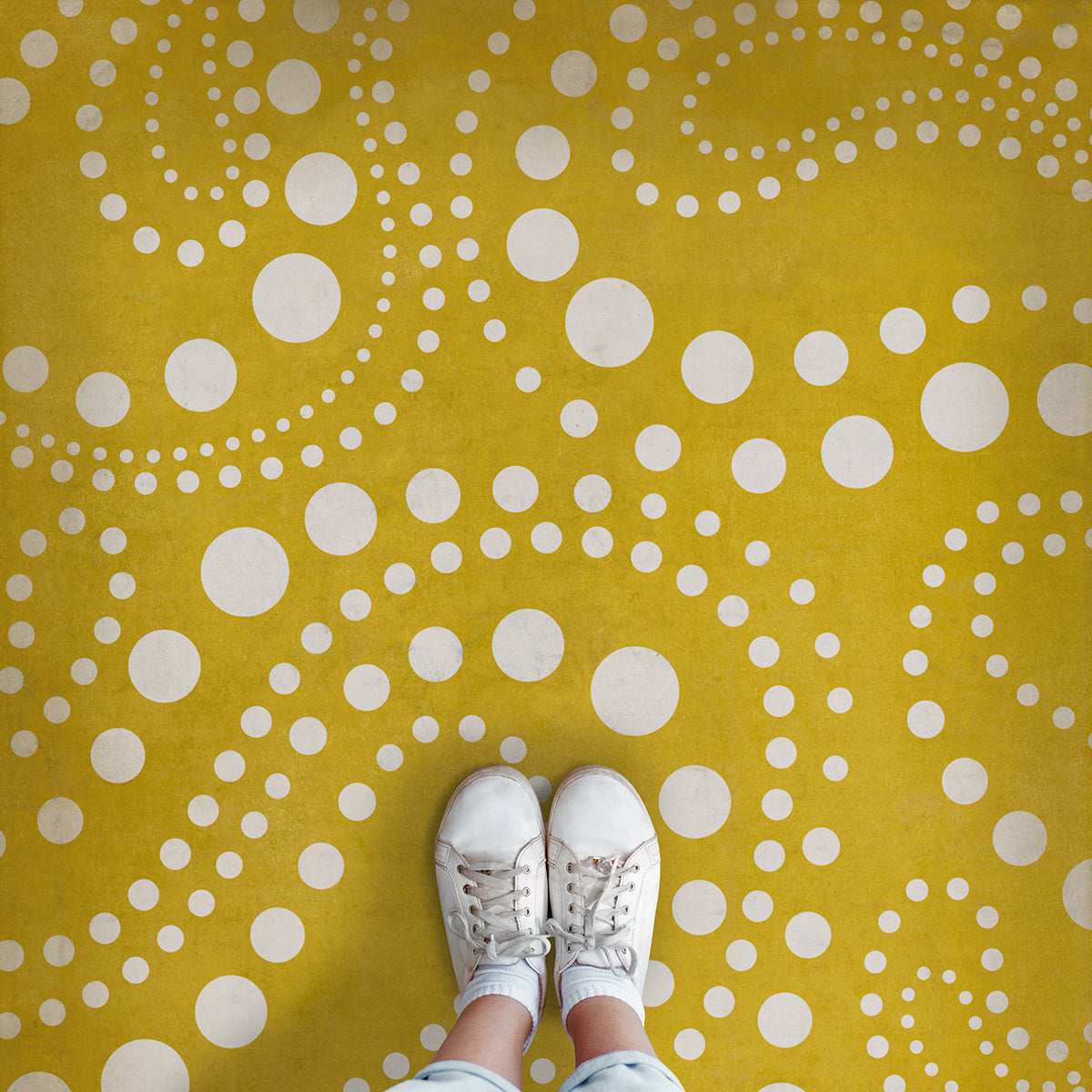 Vintage Vinyl Floorcloth Rug (Classic Pattern 12 Rise and Shine