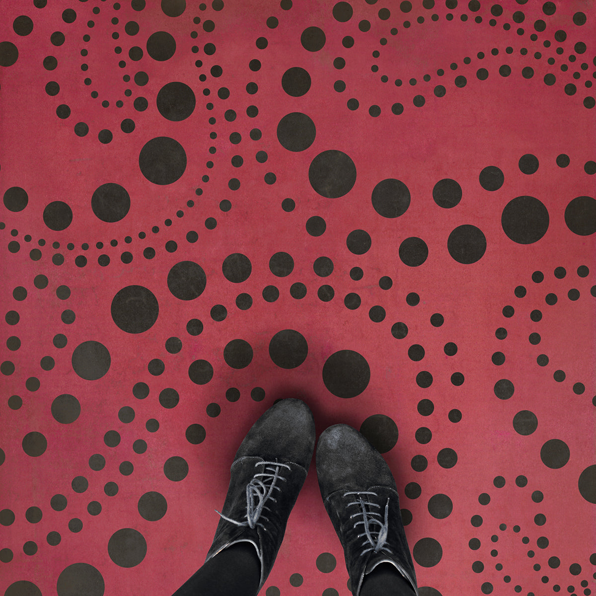 Vintage Vinyl Floorcloth Rug (Classic Pattern 12 Serendipity) Hudson