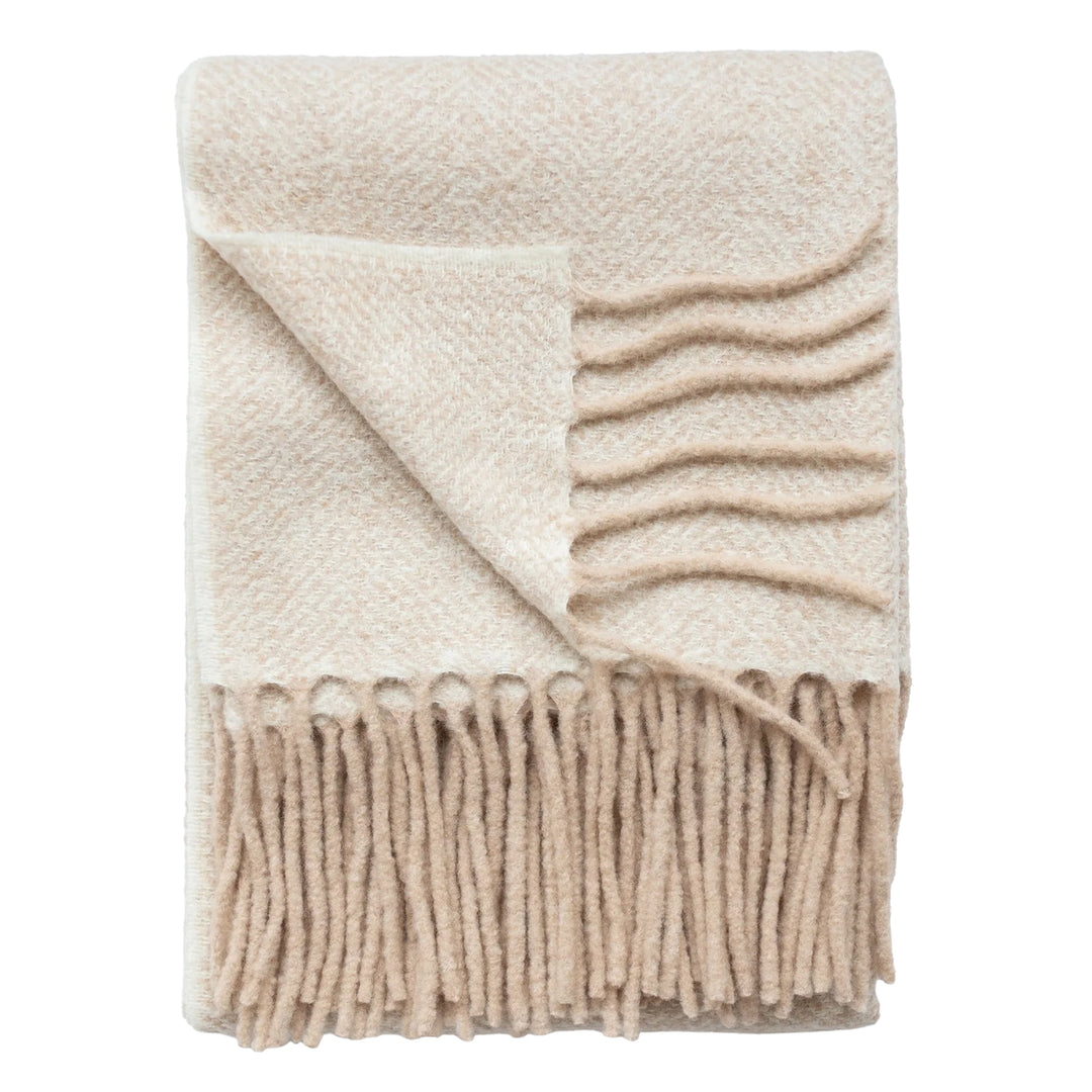 Ely Alpaca Wool Throw (Sand & Ivory)