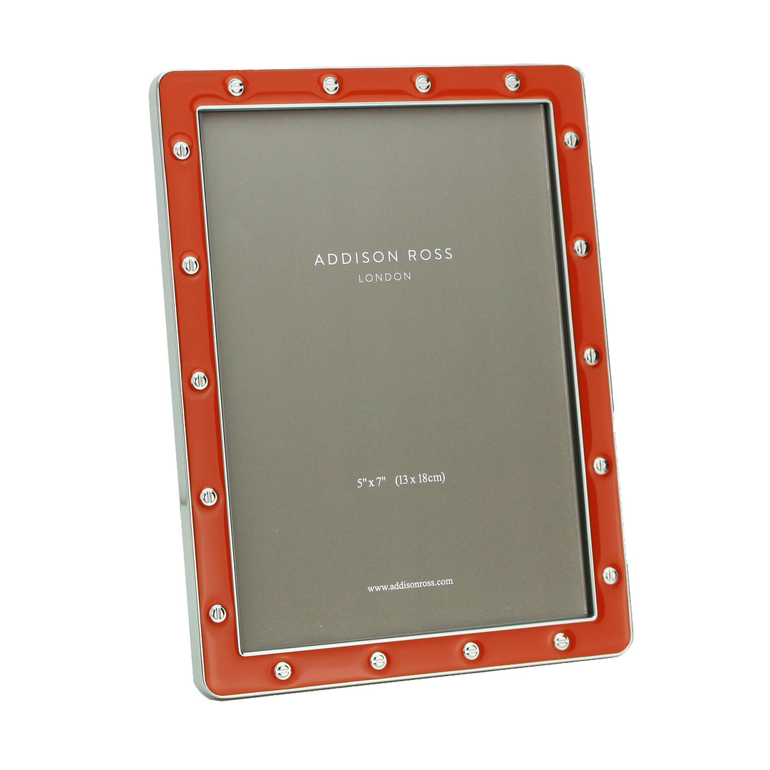 Addison Ross Orange Enamel & Silver Locket Picture Frame (5x7)