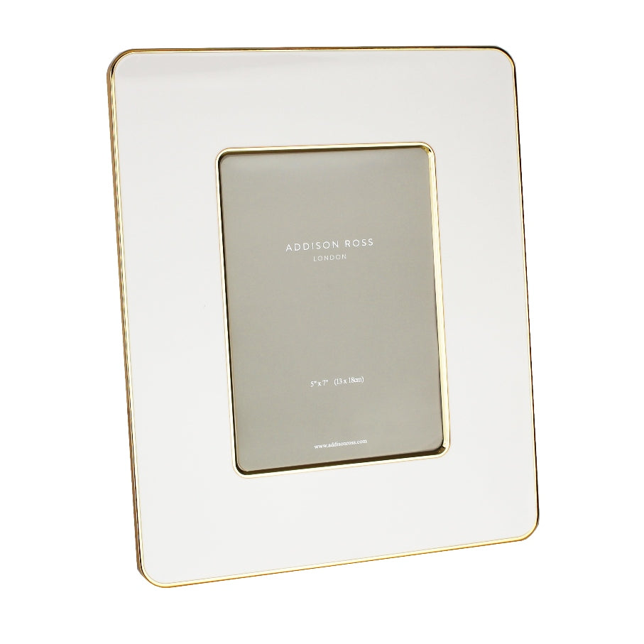 Addison Ross White & Gold Enamel Studio Picture Frame (5x7)