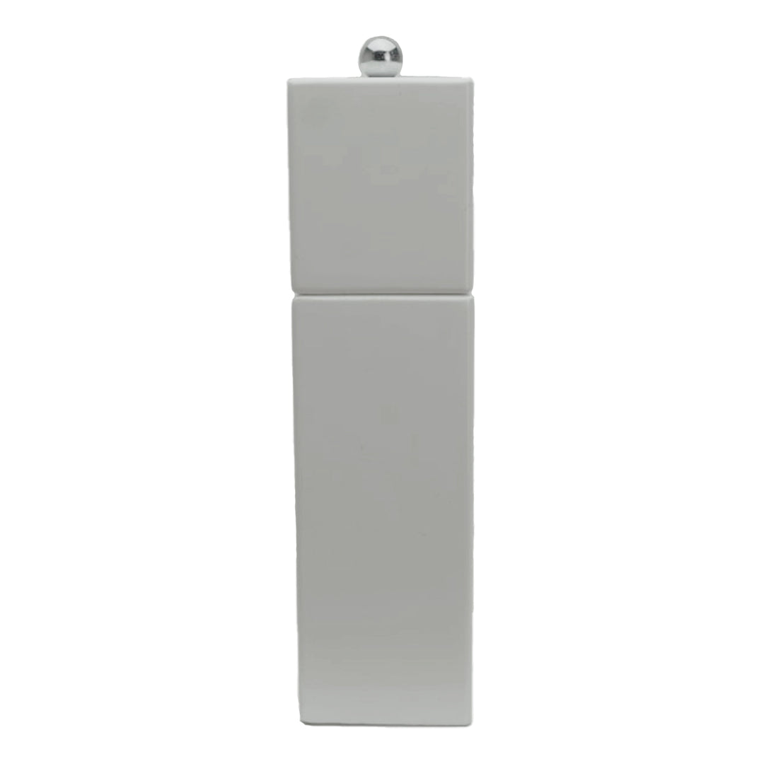 Addison Ross Lacquer Square Pillar Salt/Pepper Mill Grinder (White)