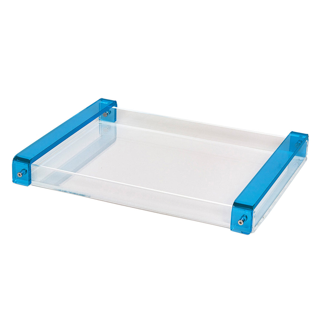 Tizo Design Turquoise Lucite Tray w/Handle 16x12