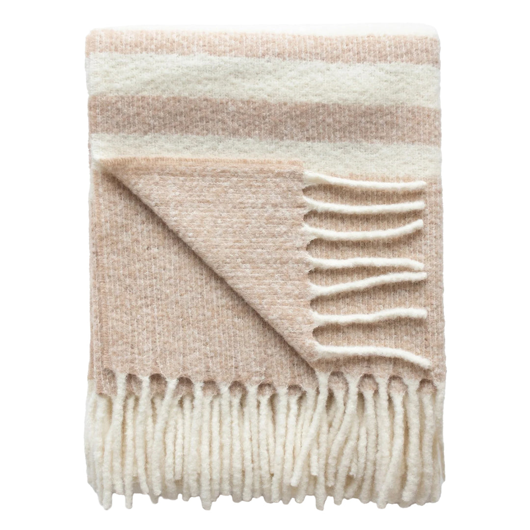 Harrogate Alpaca Wool Throw (Ivory & Sandstone)