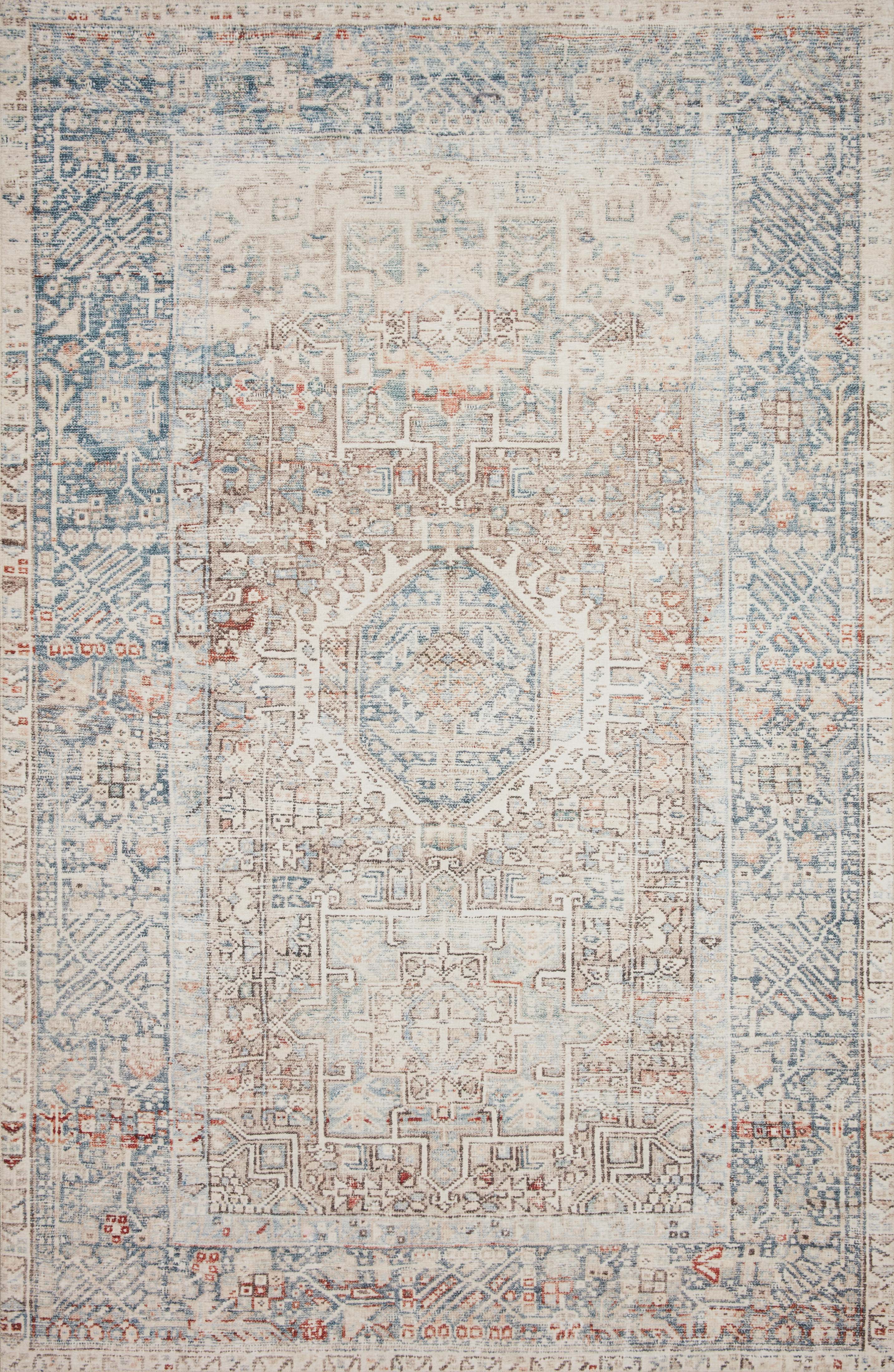 Chris Loves Julia x Loloi Jules Natural / Ocean Accent Rug (JUL-07