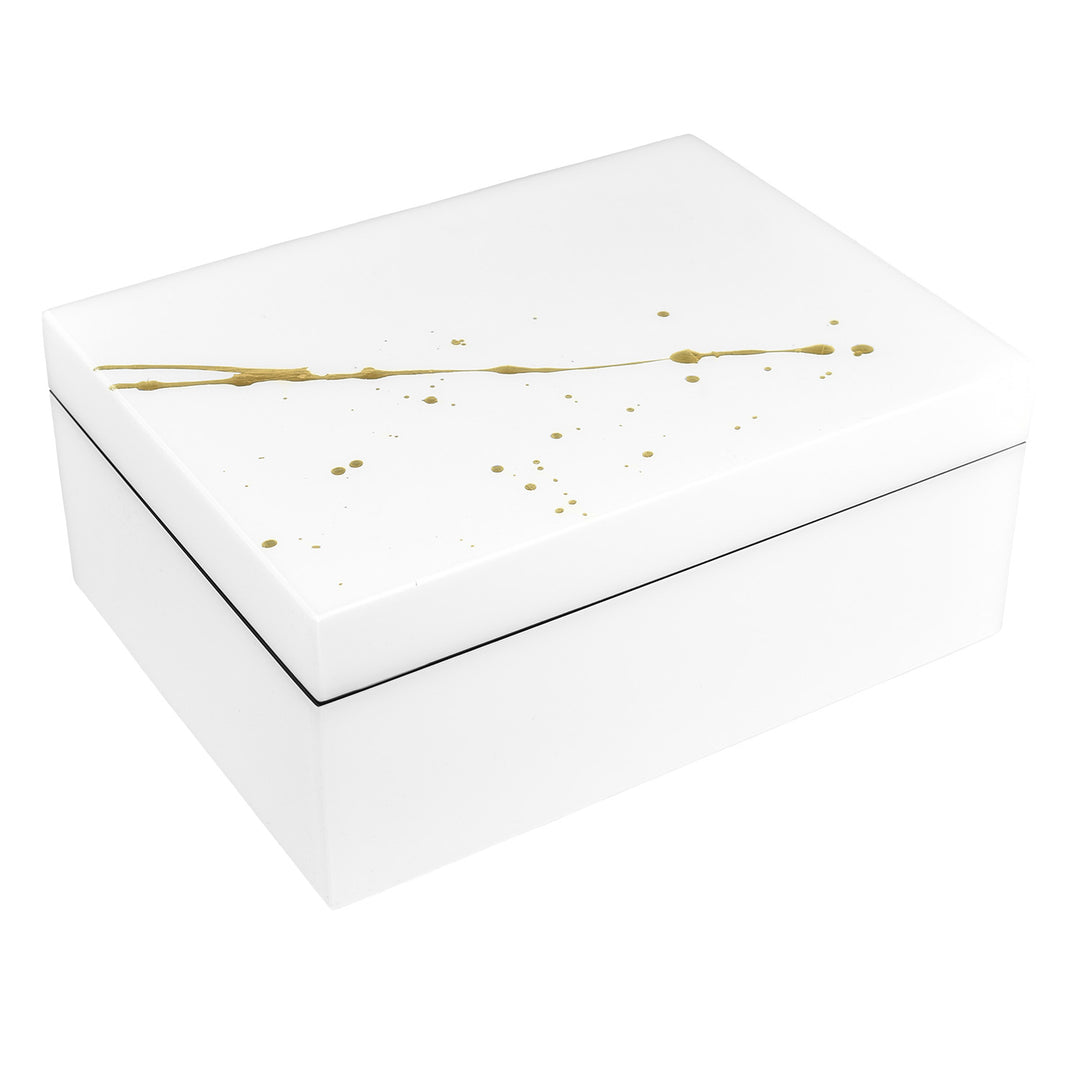 Lacquer Medium Box (Artful Gold with White)