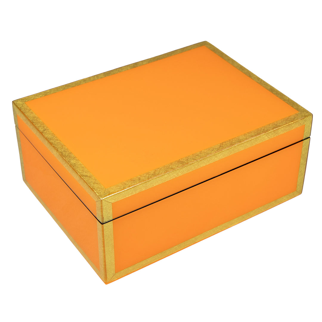 Lacquer Medium Box (Orange with Shine Gold)