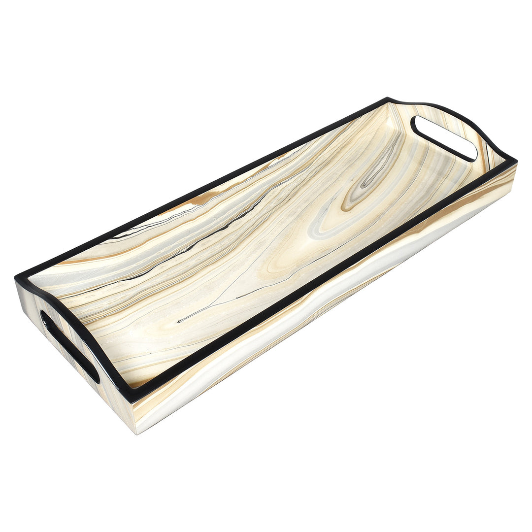 Lacquer Bar Tray (Tucson Print with Black Trim)