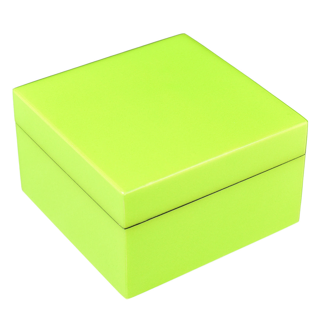 Lacquer Small Square Box (Volt Green)
