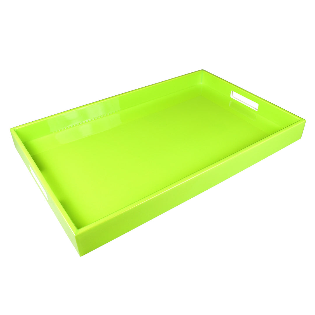 Lacquer Rectangle Tray 22" (Volt Green)