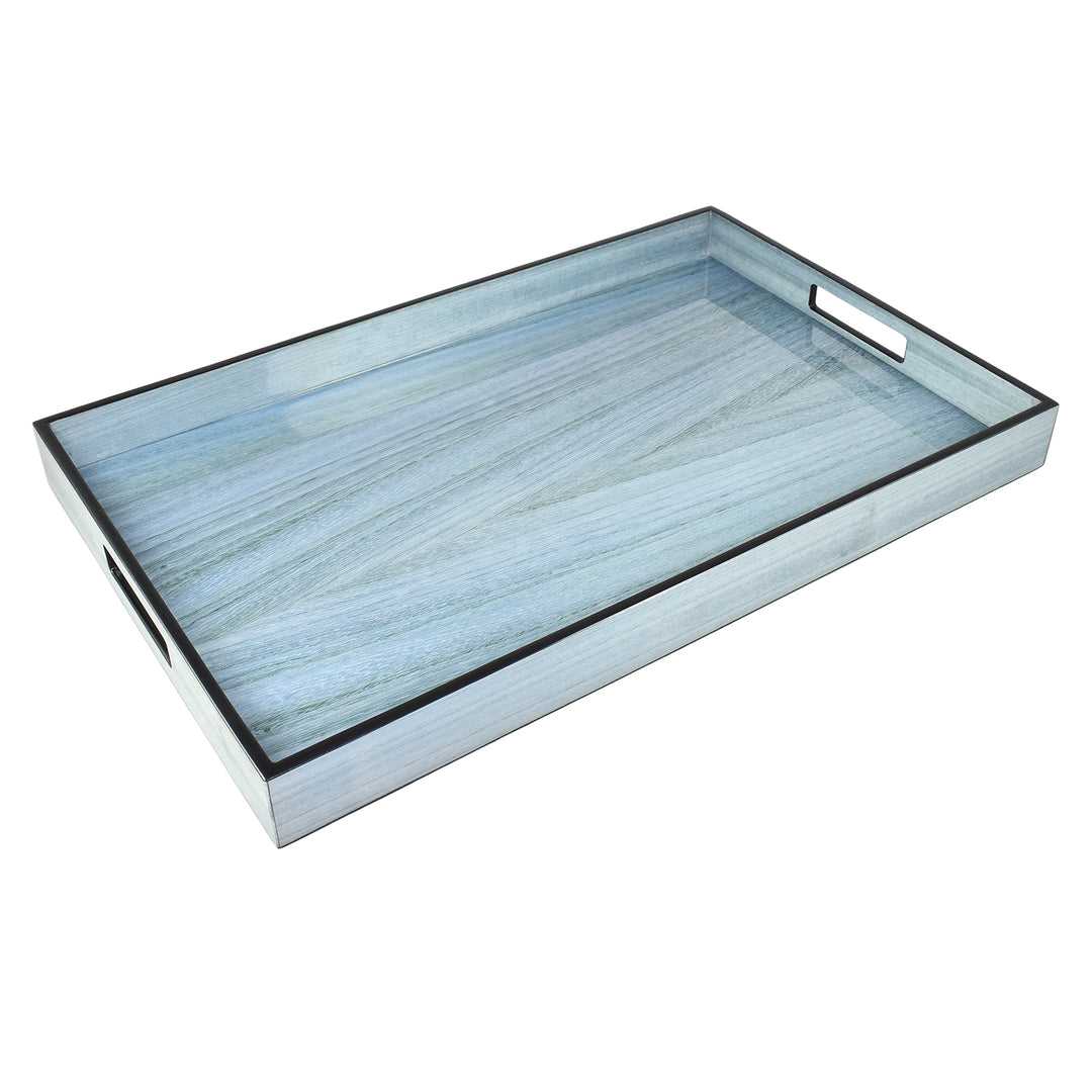 Lacquer Rectangle Tray (Blue Tulipwood)