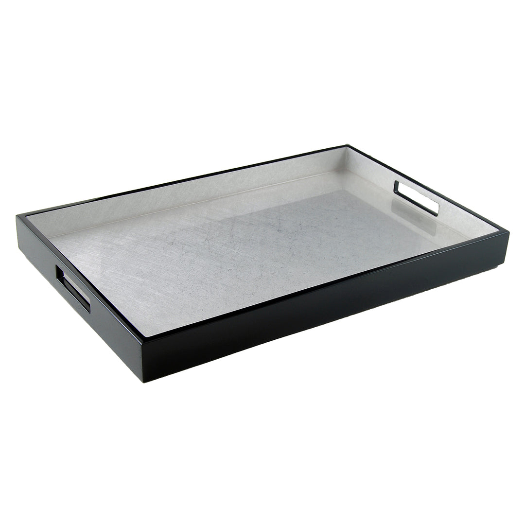Lacquer Rectangle Tray (Shine Silver Leaf)