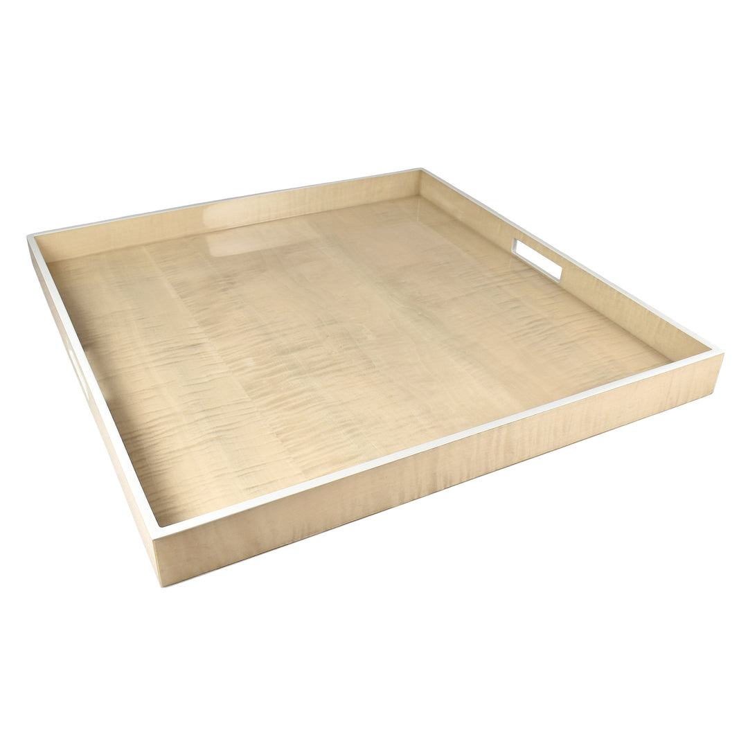 Lacquer Large Square Tray (Sycamore Wood Inlay)