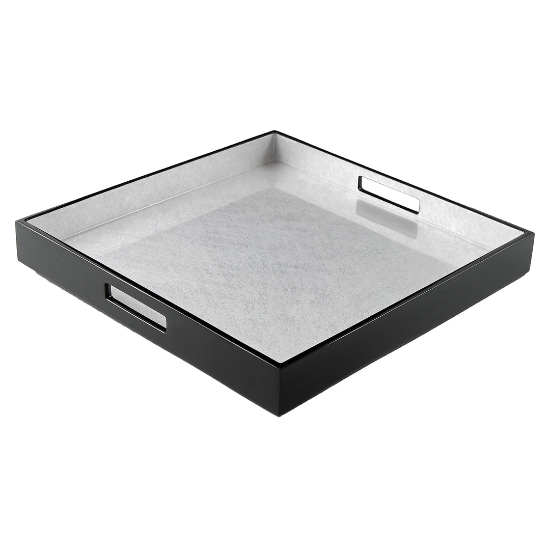 Lacquer Large Square Tray (Shine Silver Leaf)