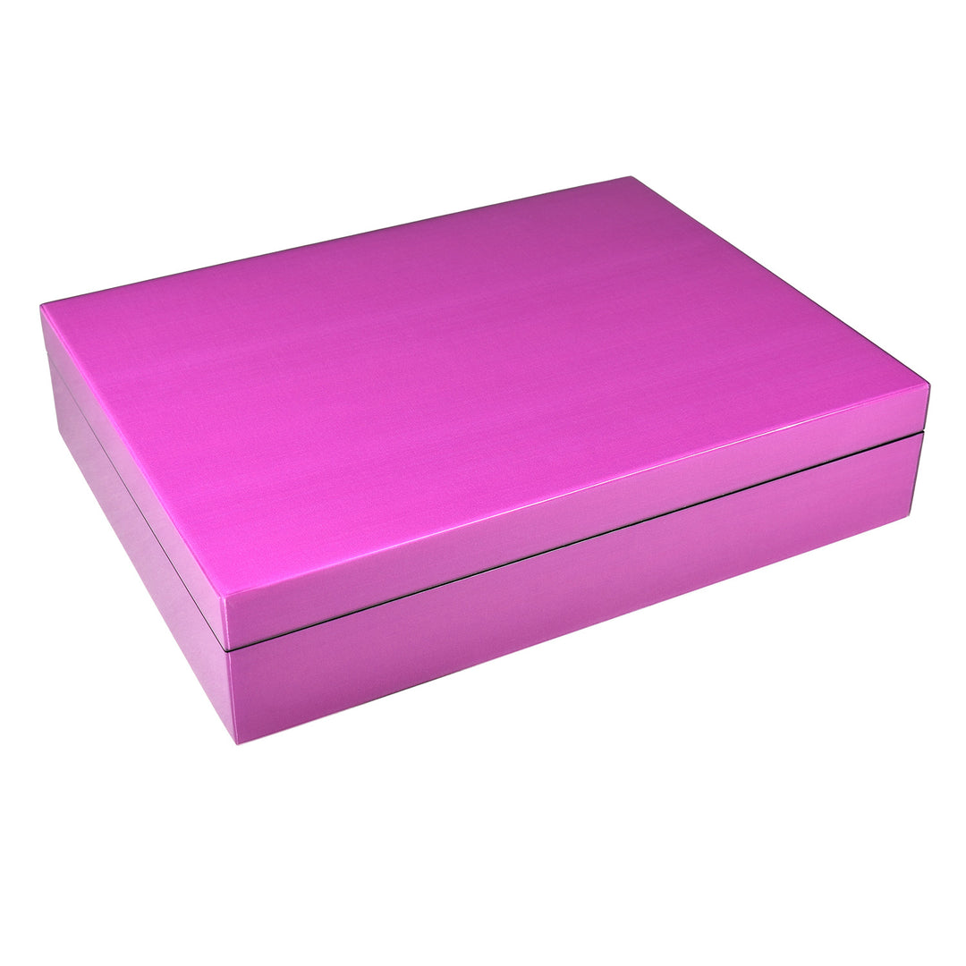 Lacquer Long Stationery Box 12.5 x 9.5 (Orchid)
