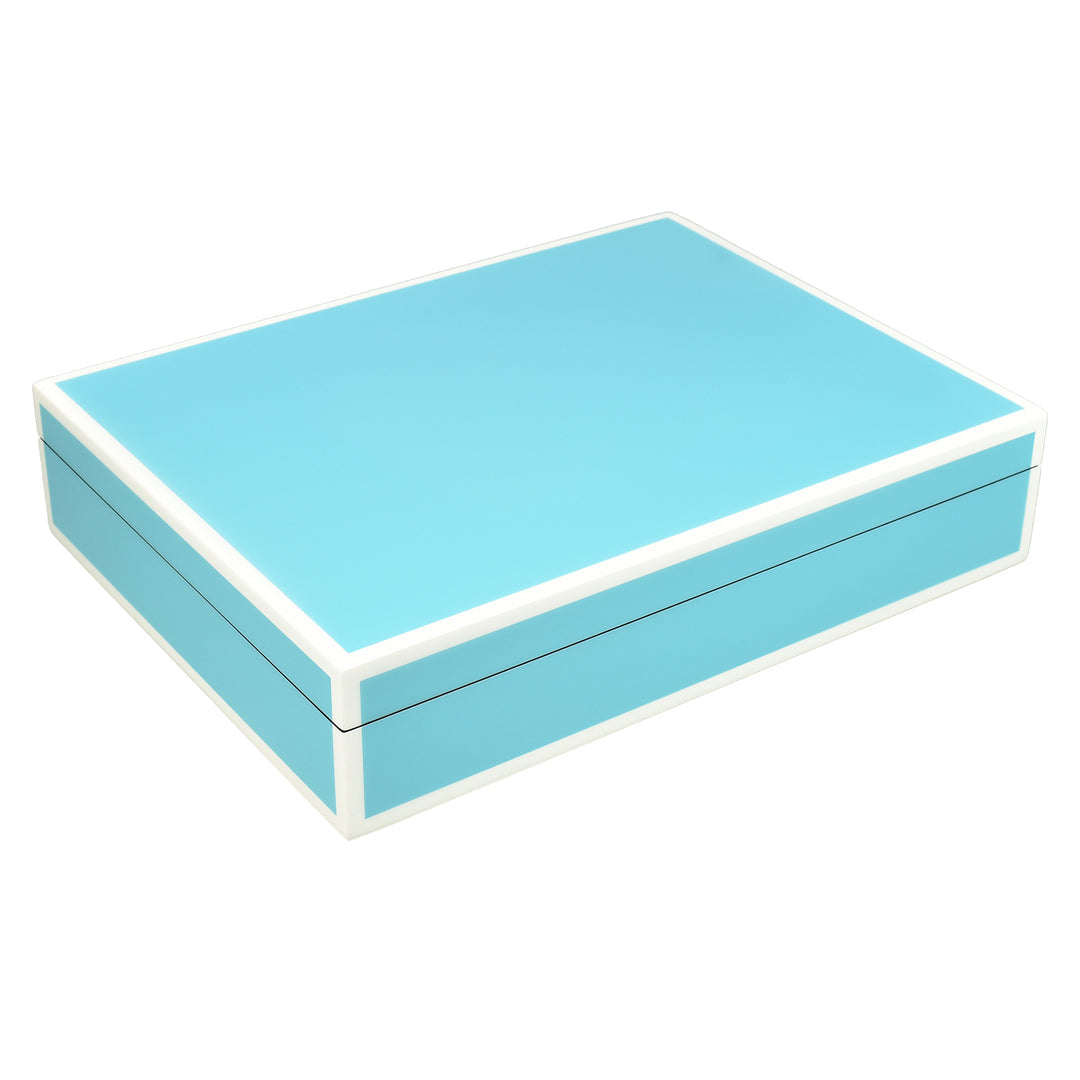 Lacquer Long Stationery Box 12" (Sky Blue)