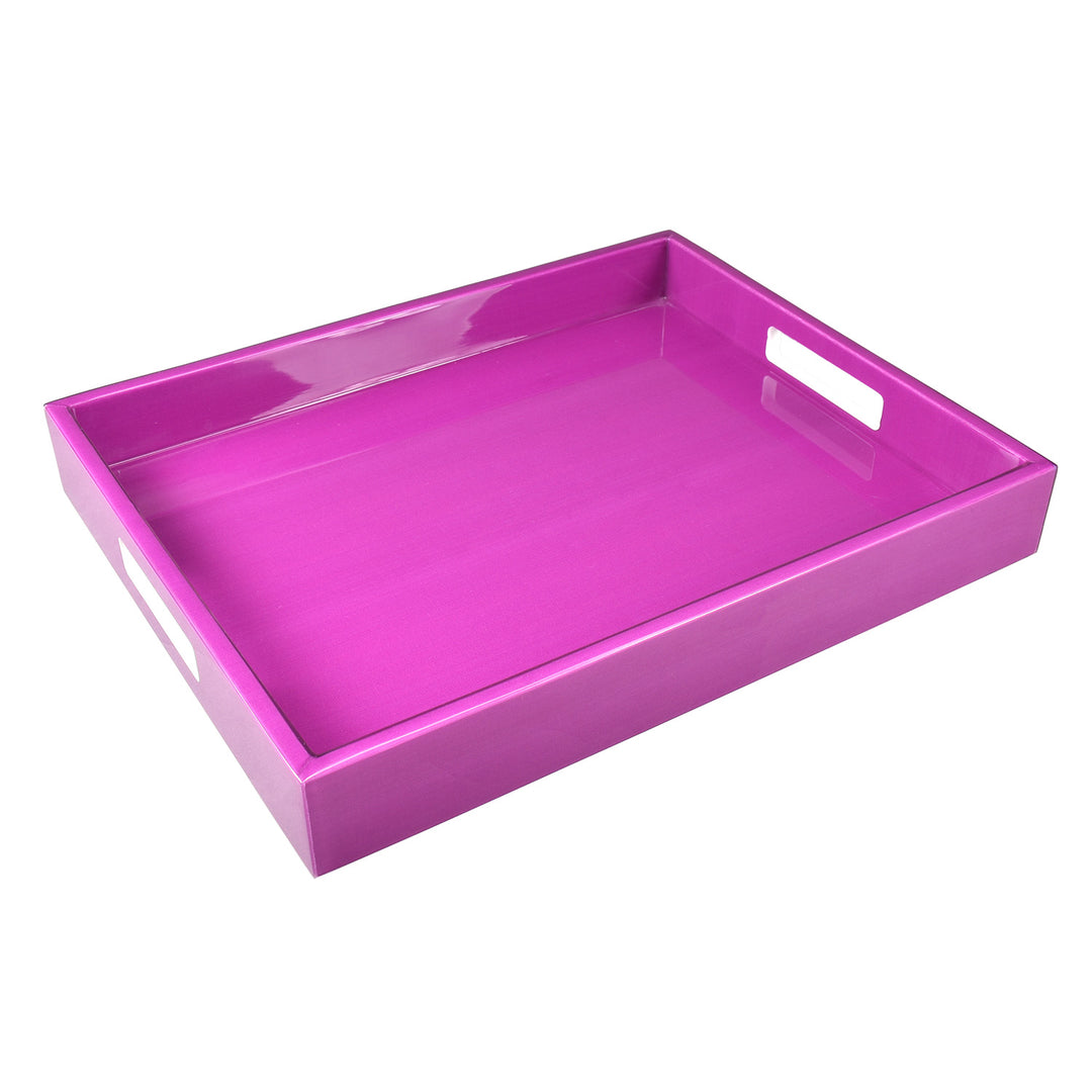 Lacquer Small Rectangle Tray 15" (Orchid)