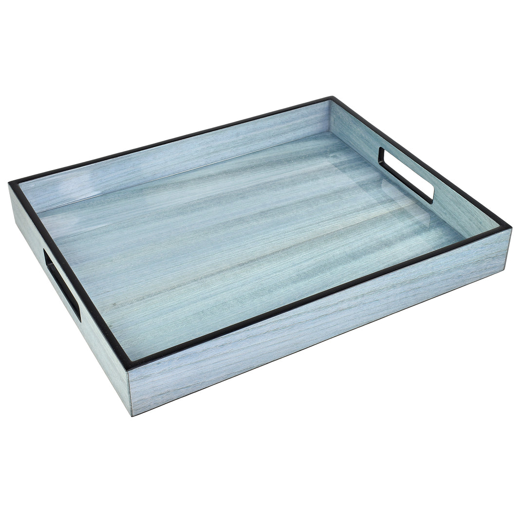 Lacquer Small Rectangle Tray (Blue Tulipwood)