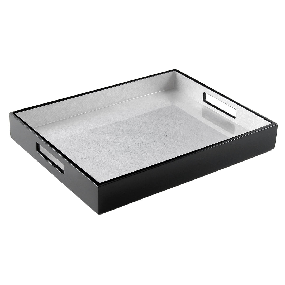 Lacquer Small Rectangle Tray (Shine Silver Leaf)