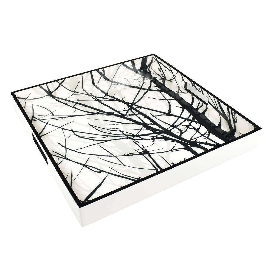 Lacquer Square Tray (Naked Trees)