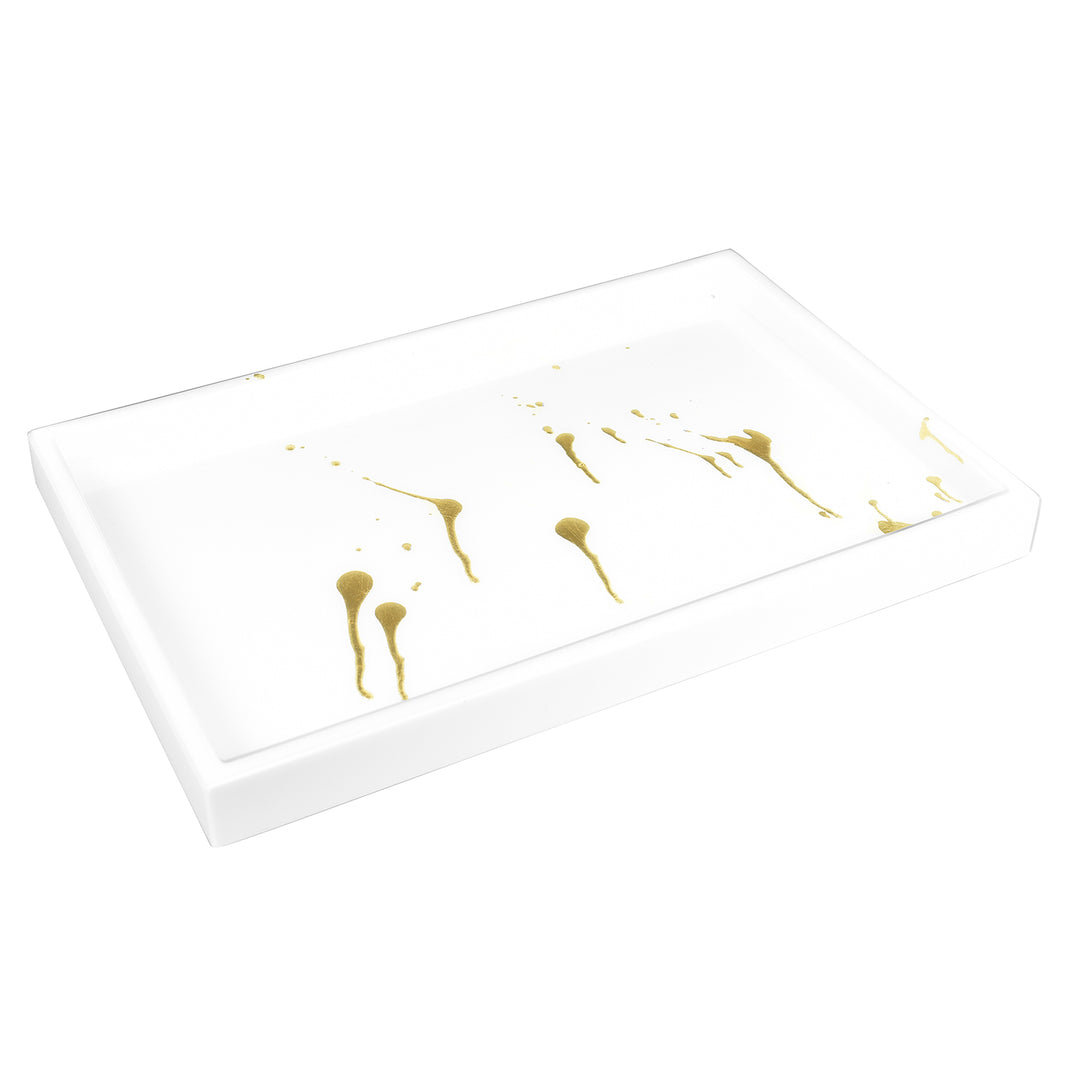 Lacquer Vanity Tray (Artfull Gold with White)