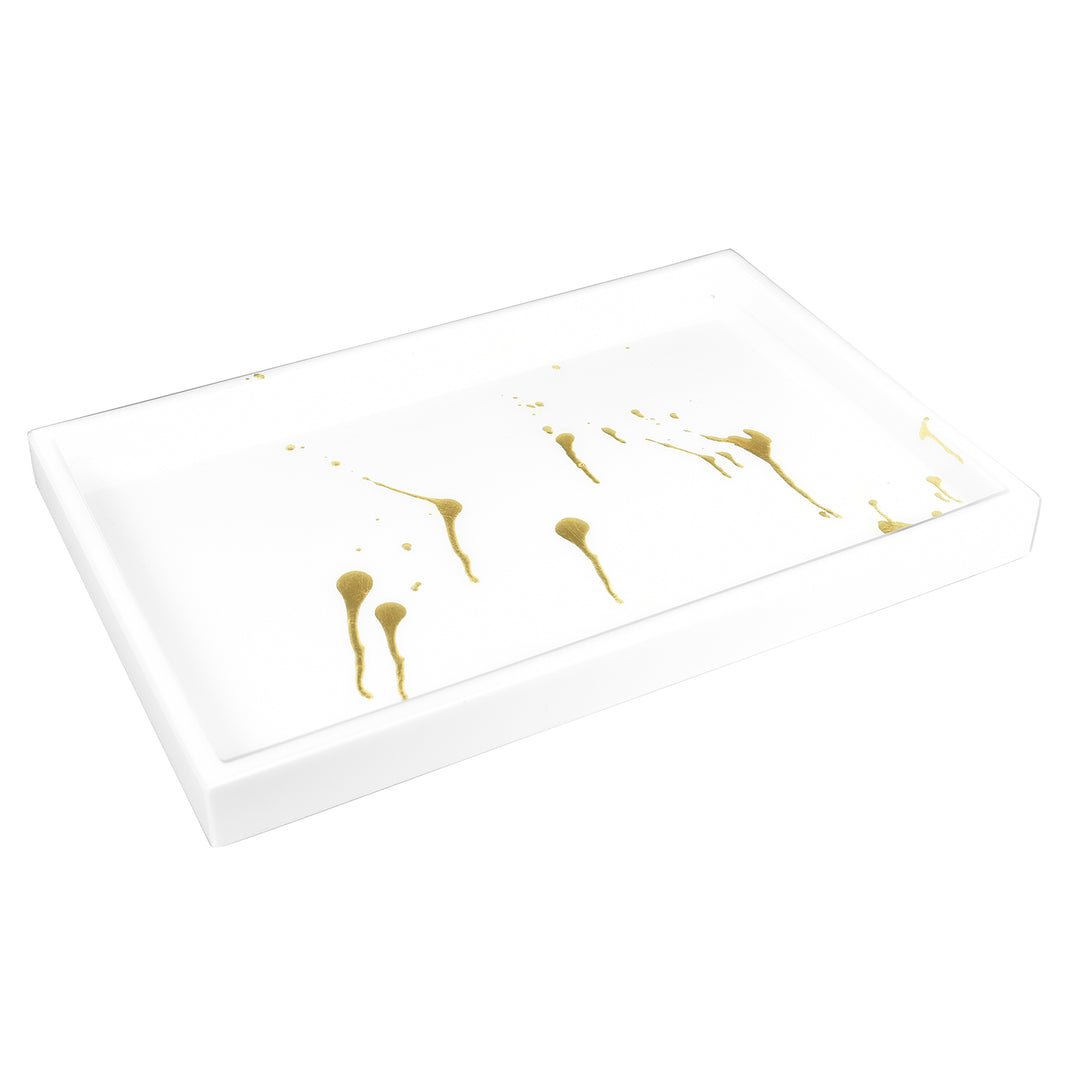 Lacquer Vanity Tray (Artful Gold with White)